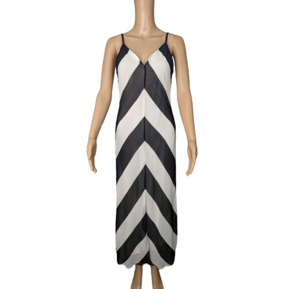 Christopher John Rogers for Target Black and White Stripe Dress 0